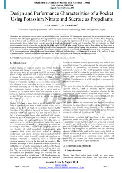 Design and Performance Characteristics of a Rocket Using