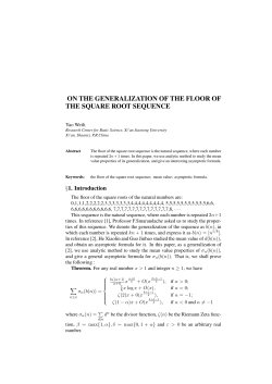on the generalization of the floor of the square root sequence