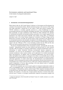 Environment, modernity and transitional China.