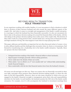 BEYOND WEALTH TRANSITION: ROLE
