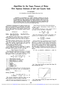 Algorithms for the Vapor Pressure of Water Over
