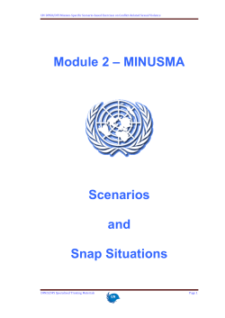 MINUSMA Scenarios and Snap Situations
