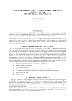 Community Involvement in Treatment of Offenders Post Sentencing