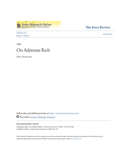 On Adrienne Rich - Iowa Research Online