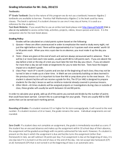 Daly MESA 9 Grading Policy 2014-15