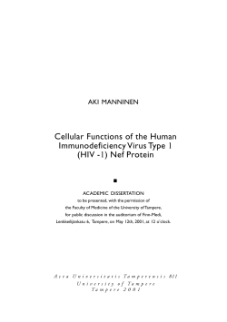 Cellular Functions of the Human Immunodeficiency Virus Type 1