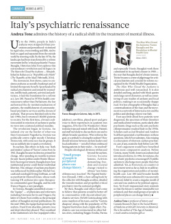 Italy`s psychiatric renaissance