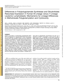 Differences in Folylpolyglutamate Synthetase and Dihydrofolate
