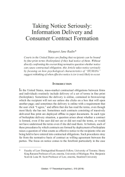 Taking Notice Seriously: Information Delivery and Consumer