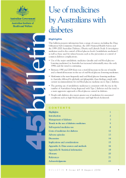 Use of medicines for diabetes - Australian Institute of Health and