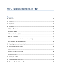 UBC Incident Response Plan