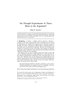 On Thought Experiments: Is There More to the Argument?