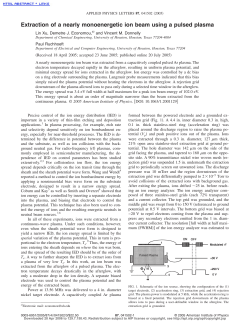 Extraction of a nearly monoenergetic ion beam using a pulsed plasma