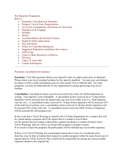 Pre-Departure Preparation Bolivia Payments