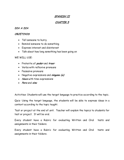 SPANISH II. CHAPTER 5