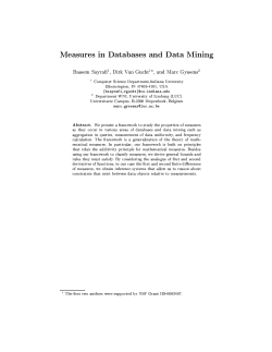 Measures in Databases and Data Mining