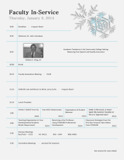 8:00 Breakfast - Iroquois Room 8:30 Welcome, Dr. John Avendano 8
