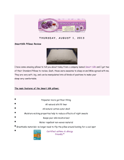 THURSDAY, AUGUST 1, 2013 SmartSilk Pillows Review