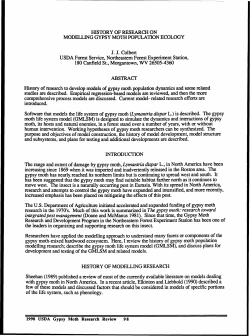 HISTORY OF RESEARCH ON MODELLING GYPSY MOTH