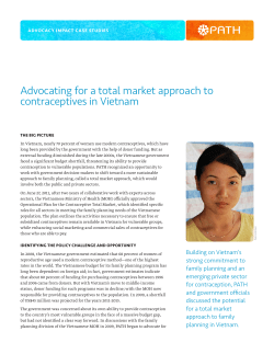 Advocating for a Total Market Approach to Contraceptives in Vietnam