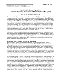 Fresh-Cut Fruits and Vegetables: Aspects of Physiology