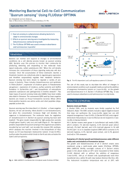 Monitoring Bacterial Cell-to-Cell Communication &ldquo;Quorum sensing