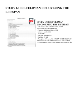 study guide feldman discovering the lifespan