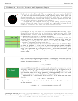 Module 0.1: Scientific Notation and Significant Digits