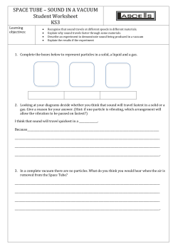 SPACE TUBE &ndash; SOUND IN A VACUUM Student Worksheet KS3