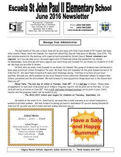 Message from Administration