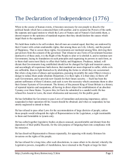 The Declaration of Independence