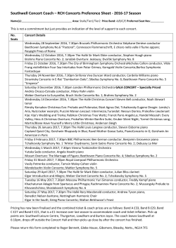 Southwell Concert Coach – RCH Concerts Preference Sheet