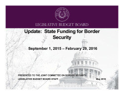 Update: State Funding for Border Security