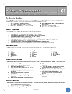 INTRODUCTION TO EARTH SCIENCE