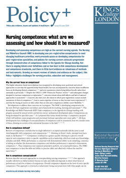 Issue 18: Nursing competence: what are we assessing and how