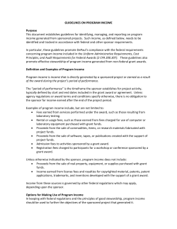 Guidance on Program Income - DePaul University Offices Sites
