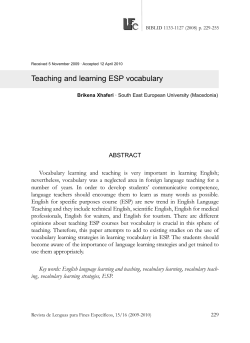 Teaching and learnins ESP vocabulary