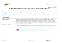 Following Directions in Procedural Text