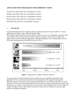 advanced polymer design for adhesive tapes