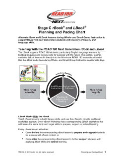 Stage C rBook&reg; and LBook&reg; Planning and Pacing Chart