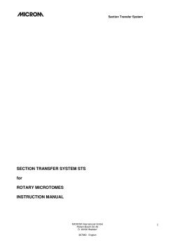 SECTION TRANSFER SYSTEM STS for ROTARY MICROTOMES