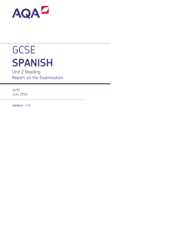 GCSE Spanish Examiner report Unit 02 - Reading Test June