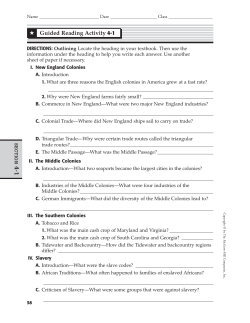 Unit 2 Resources: Colonial Settlement