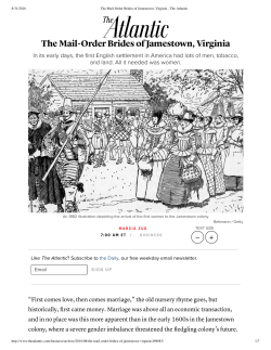 The Mail-Order Brides of Jamestown, Virginia