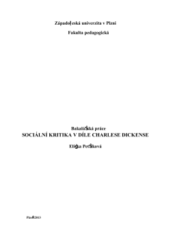 soci&aacute;ln&iacute; kritika v d&iacute;le charlese dickense