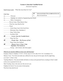 Lesson 4: Jesus the Crucified Savior
