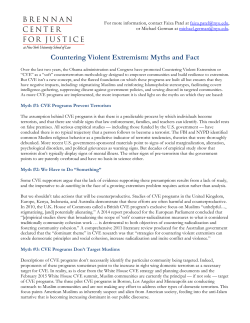 Countering Violent Extremism: Myths and Fact