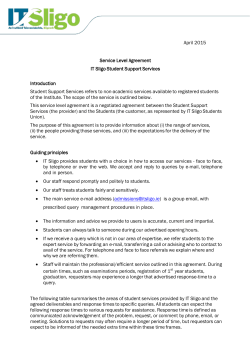 Service Level Agreement - Institute of Technology Sligo