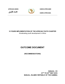 OUTCOME DOCUMENT - African Union Youth Division