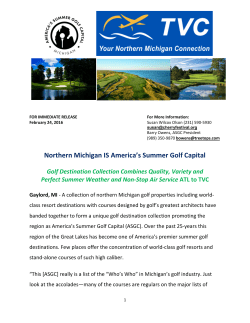 Northern Michigan IS America`s Summer Golf Capital